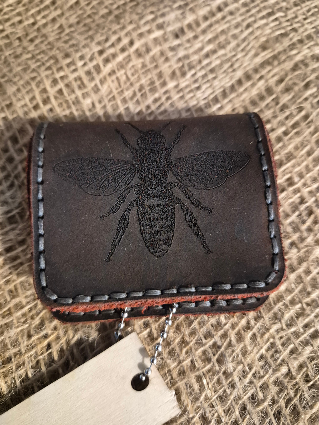 Porte-monnaie artisanal cousu main en cuir crazy horse