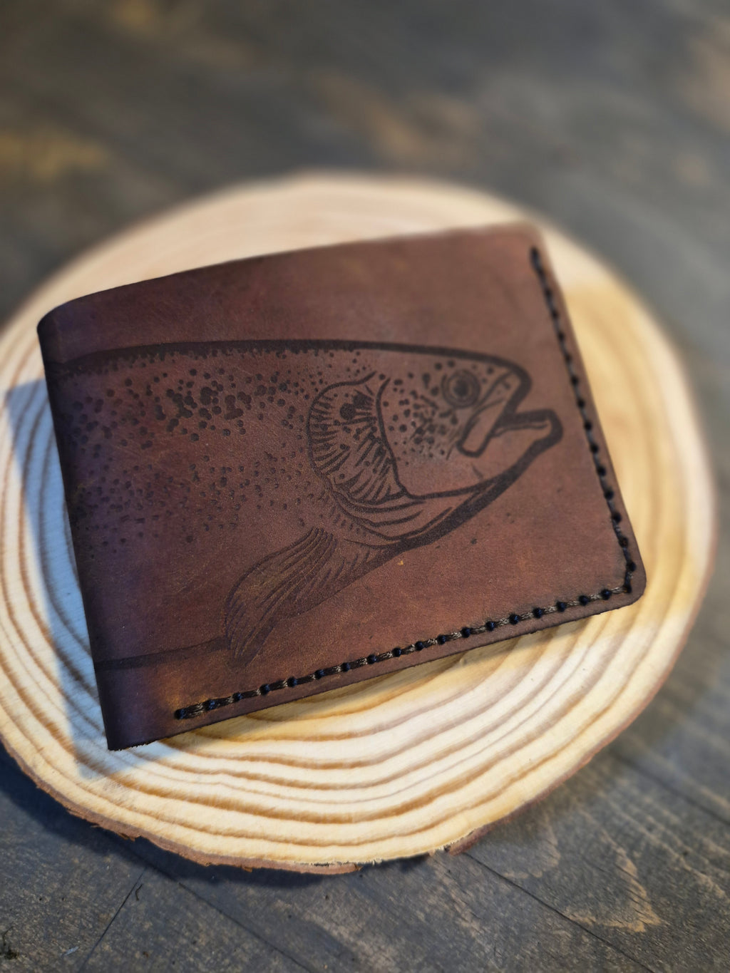 Portefeuille artisanal 2 volets avec porte-monnaie intégré