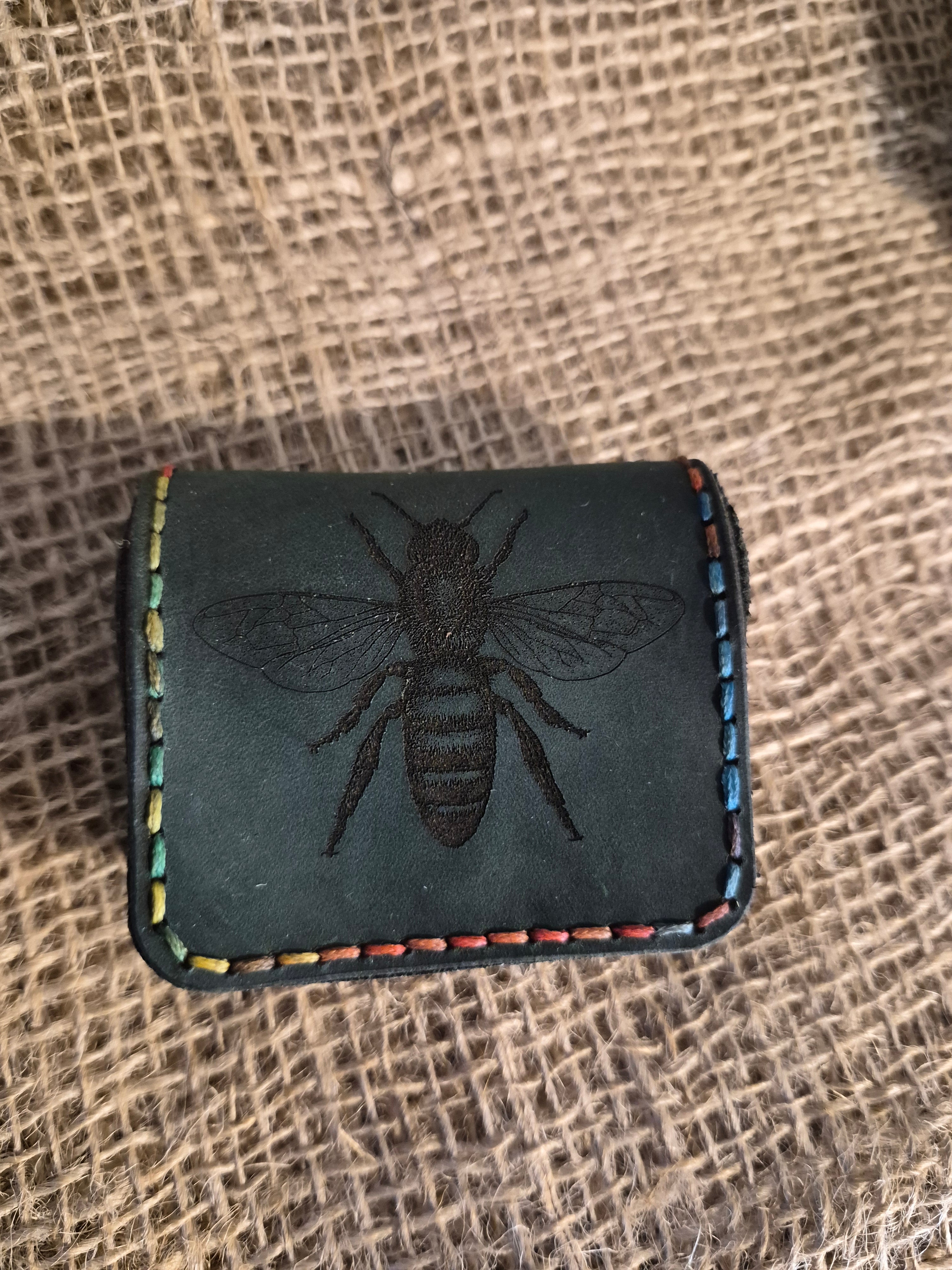 Porte-monnaie artisanal cousu main en cuir crazy horse